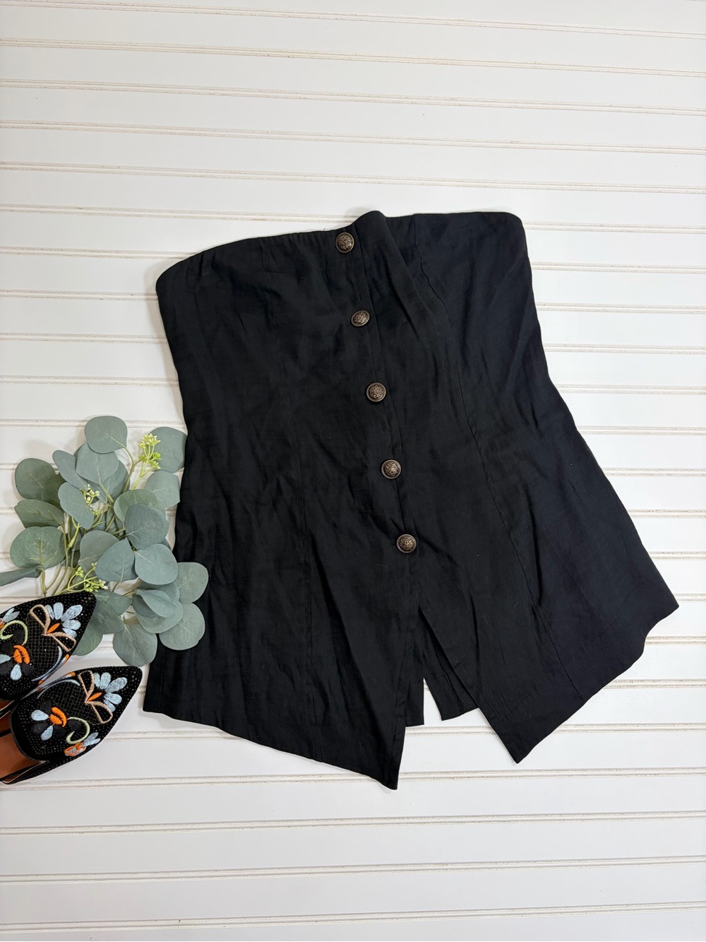 Free People Between Us Button Up Tube Top